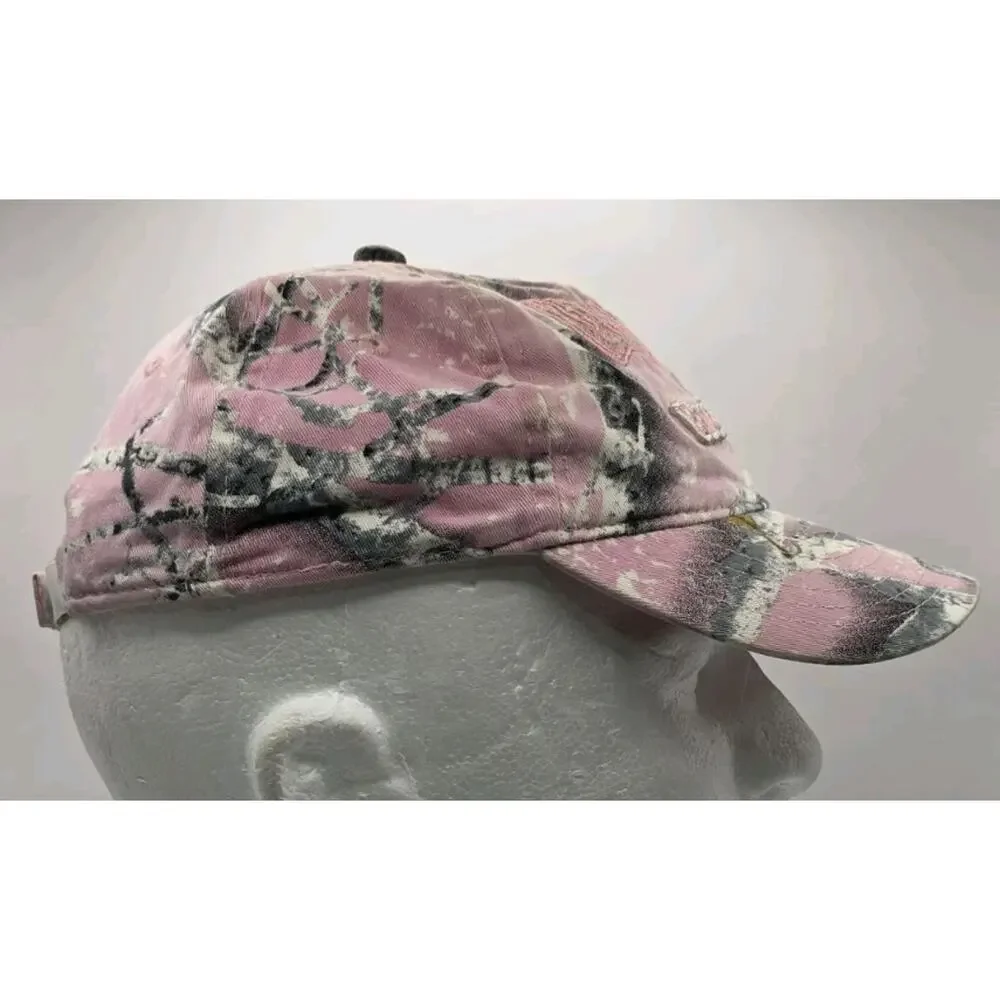 Bass Pro Shops Girl Toddler Adjustable Hook And Loop Strap‎ Cap Hat Pink Camo
